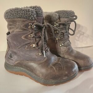 Woods Waterproof Winter Snow Boots‎ Womens Size 7 Mid Calf Lace Up Fur Lined